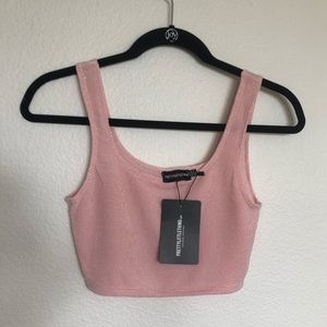 Sparkly pink crop top